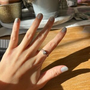 Sterling Silver Small Diamond Heart Ring